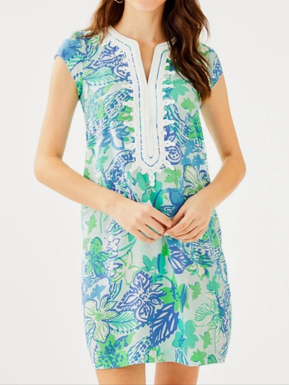 Lilly Pulitzer Madia tunic whisper blue light weight midi dress women's size XS